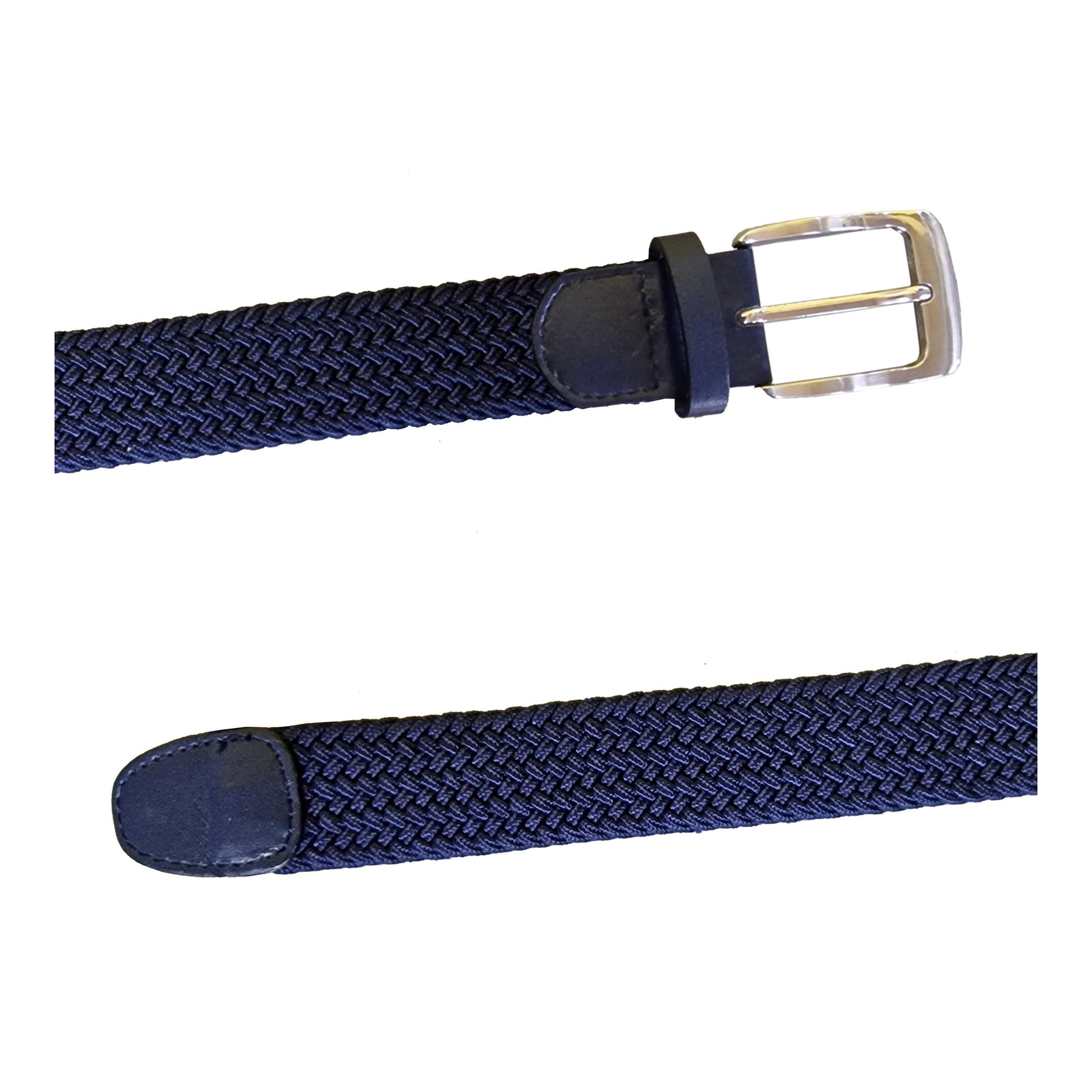 Navy - Side - Duke D555 Dani Braided Stretch Belt