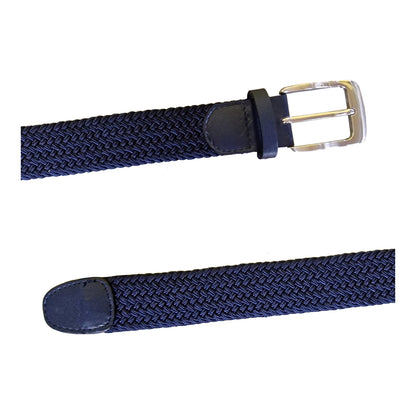 Navy - Side - Duke D555 Dani Braided Stretch Belt