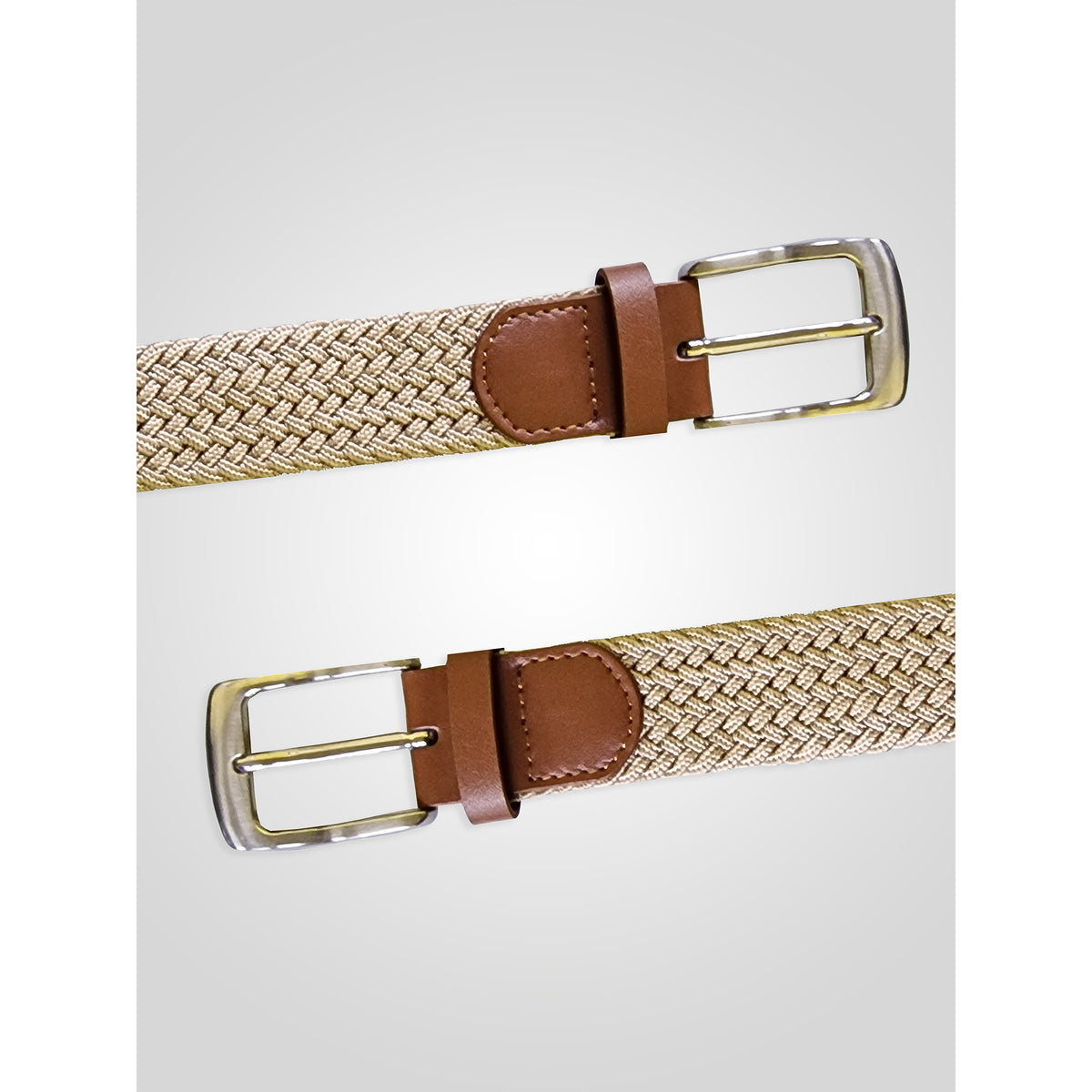 Stone - Side - Duke D555 Frank Braided Stretch Belt