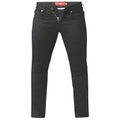 Black - Front - D555 Mens Claude Slim Fit Stretch Jeans