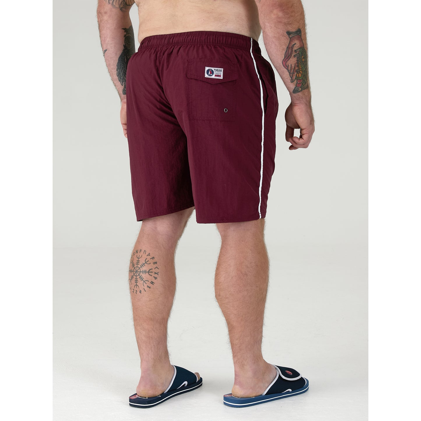 Burgundy - Close up - Duke Mens D555 Yarrow Kingsize Swim Shorts