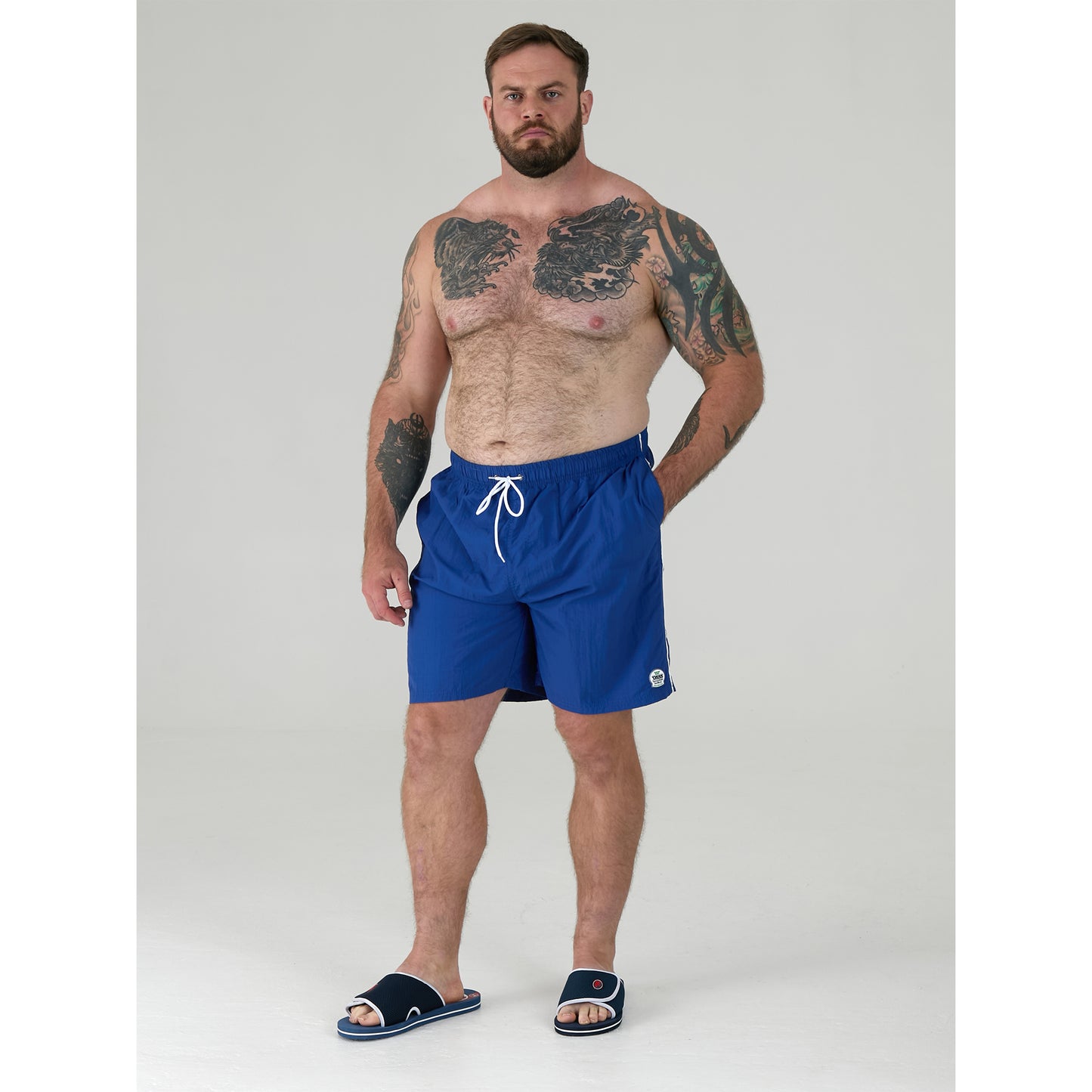 Royal - Close up - Duke Mens D555 Yarrow Kingsize Swim Shorts
