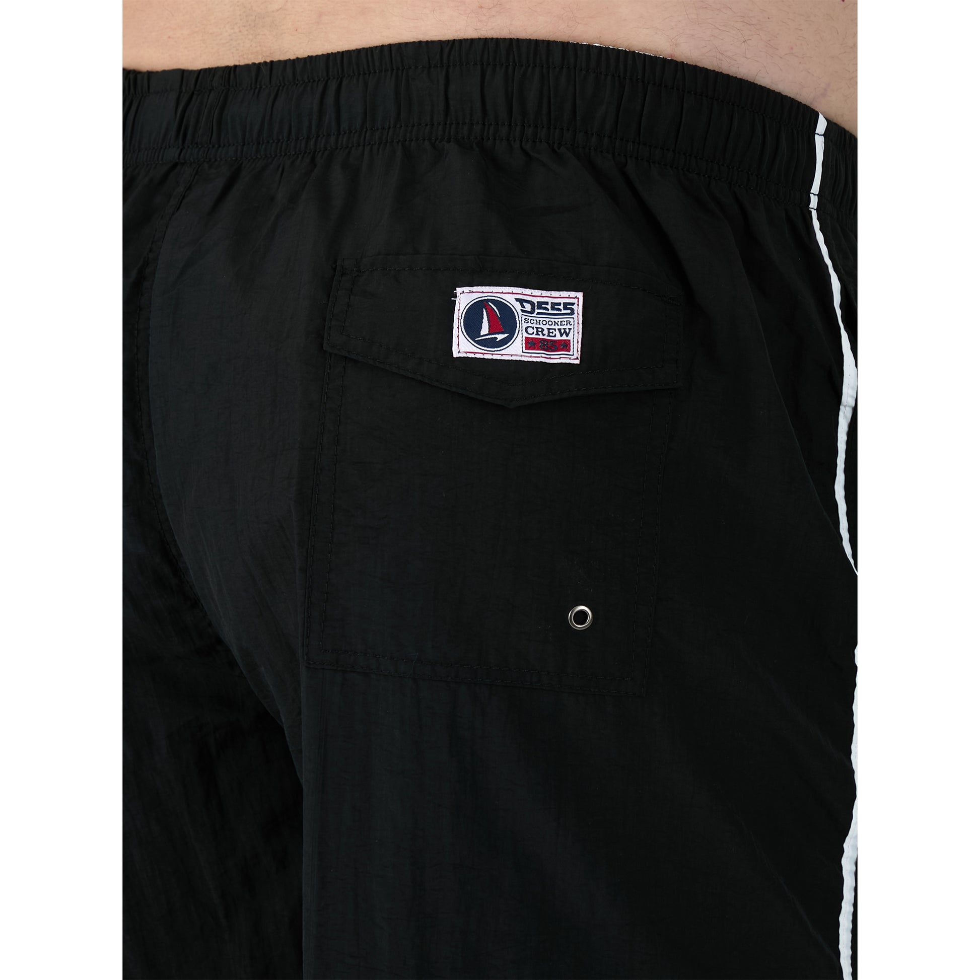 Black - Close up - Duke Mens D555 Yarrow Kingsize Swim Shorts