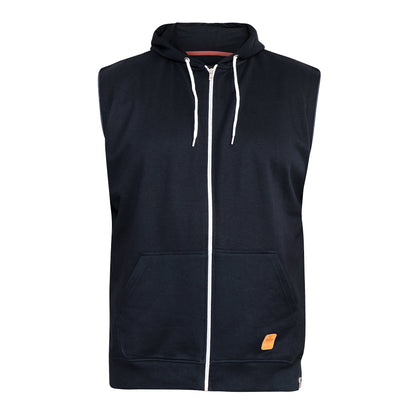 Navy - Front - Duke Mens D555 Blake Kingsize Sleeveless Full Zip Hoodie