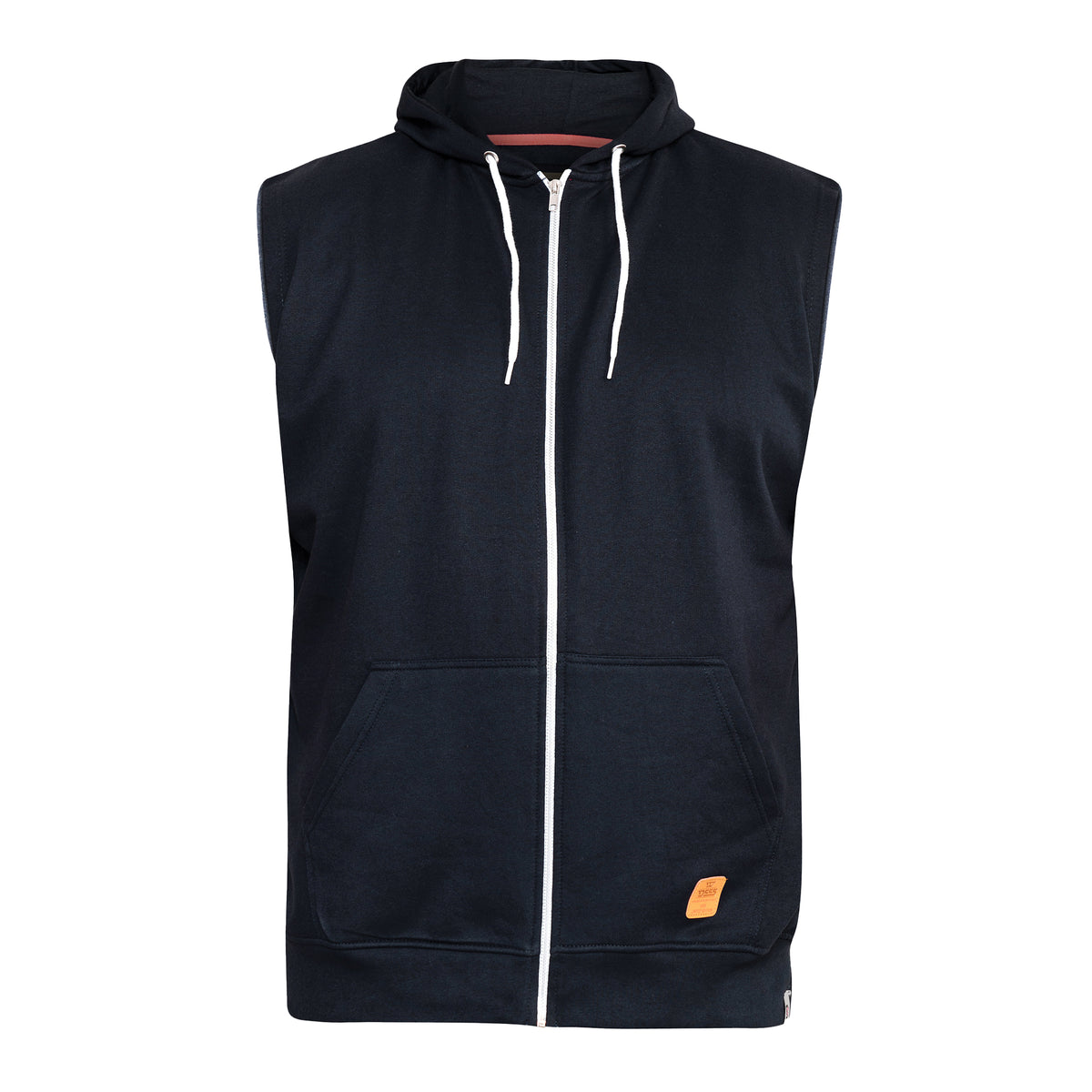 Navy - Front - Duke Mens D555 Blake Kingsize Sleeveless Full Zip Hoodie
