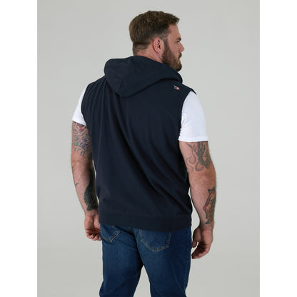 Navy - Side - Duke Mens D555 Blake Kingsize Sleeveless Full Zip Hoodie