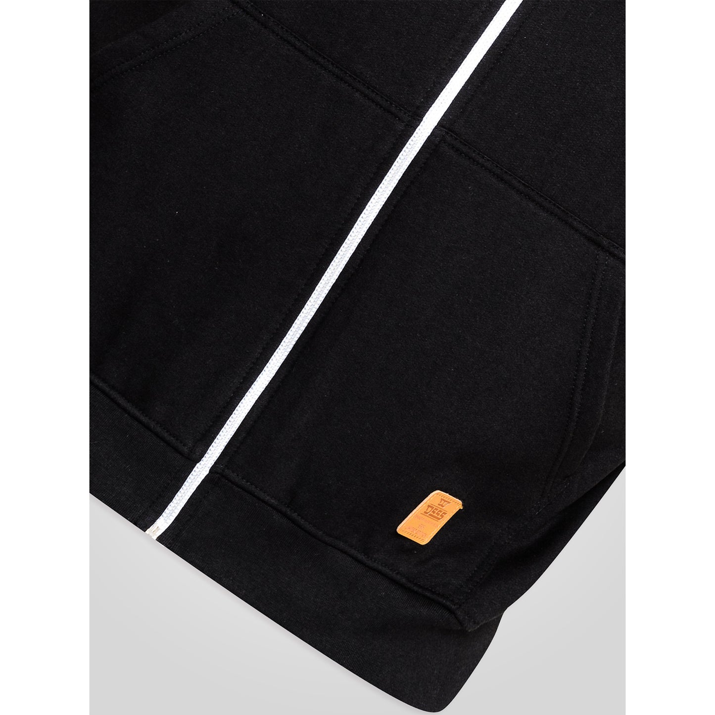 Black - Close up - Duke Mens D555 Blake Kingsize Sleeveless Full Zip Hoodie