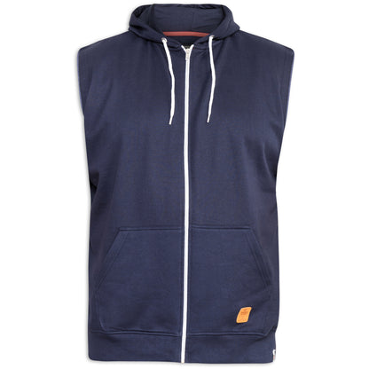 Navy - Front - Duke Mens D555 Blake Kingsize Sleeveless Full Zip Hoodie