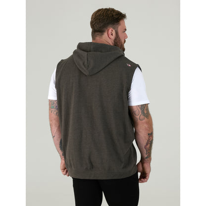 Charcoal Melange - Side - Duke Mens D555 Blake Kingsize Sleeveless Full Zip Hoodie