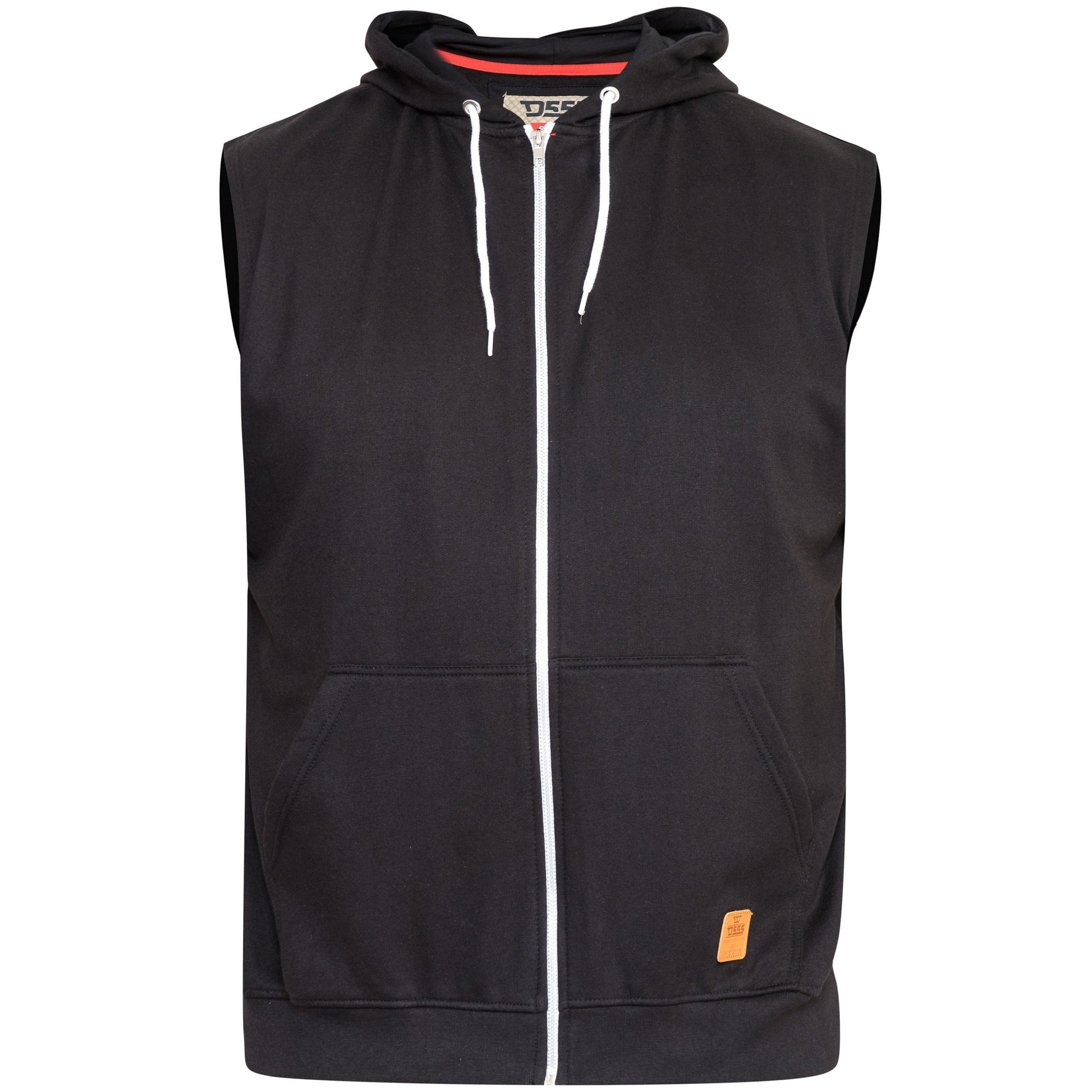 Black - Front - Duke Mens D555 Blake Kingsize Sleeveless Full Zip Hoodie