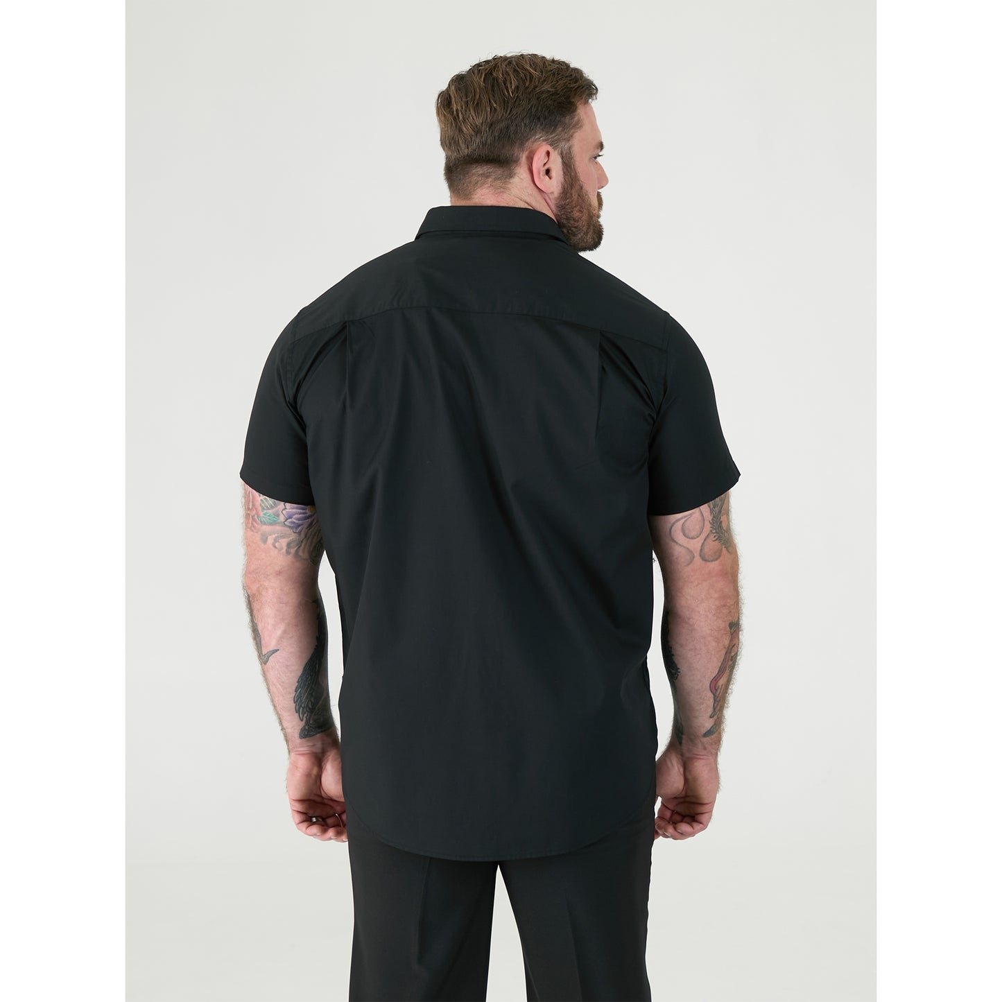 Black - Lifestyle - Duke Mens D555 Aeron Easy-Iron Kingsize Short-Sleeved Shirt