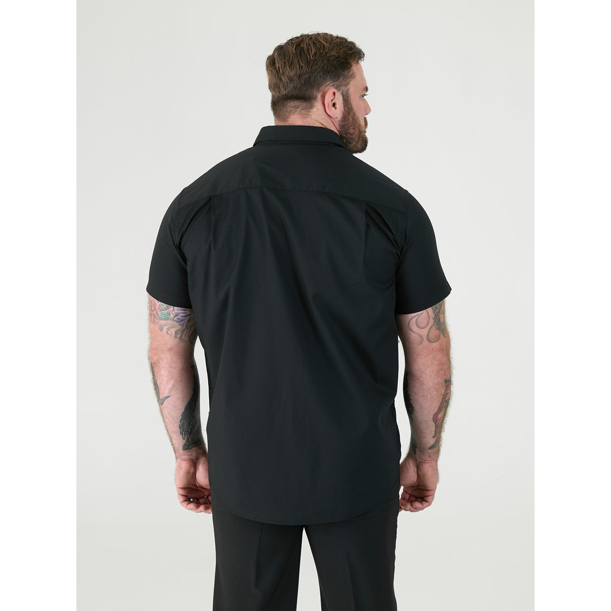 Black - Lifestyle - Duke Mens D555 Aeron Easy-Iron Kingsize Short-Sleeved Shirt