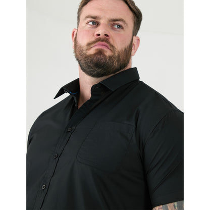 Black - Pack Shot - Duke Mens D555 Aeron Easy-Iron Kingsize Short-Sleeved Shirt