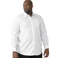White - Side - D555 Mens Aiden Kingsize Long Sleeve Classic Regular Shirt