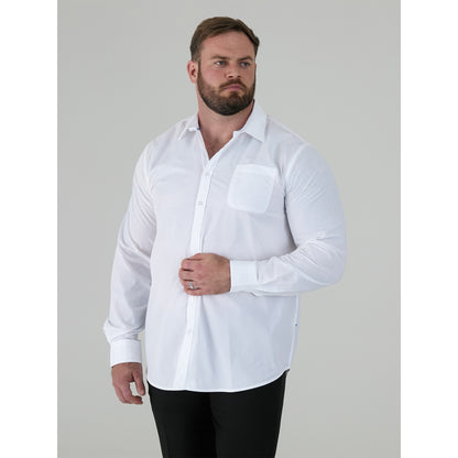 White - Side - Duke Mens D555 Aiden Easy-Iron Kingsize Shirt