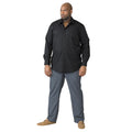 Black - Side - D555 Mens Corbin Kingsize Long Sleeve Classic Regular Shirt