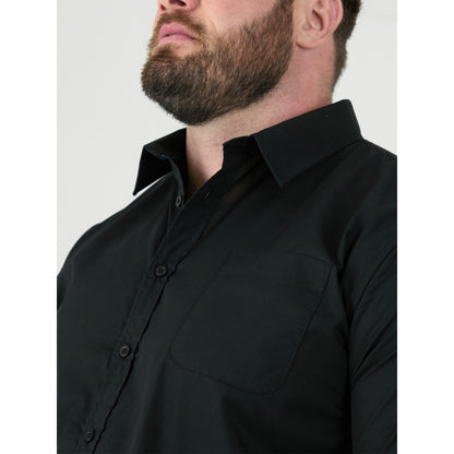 Black - Pack Shot - Duke Mens D555 Corbin Kingsize Long-Sleeved Shirt