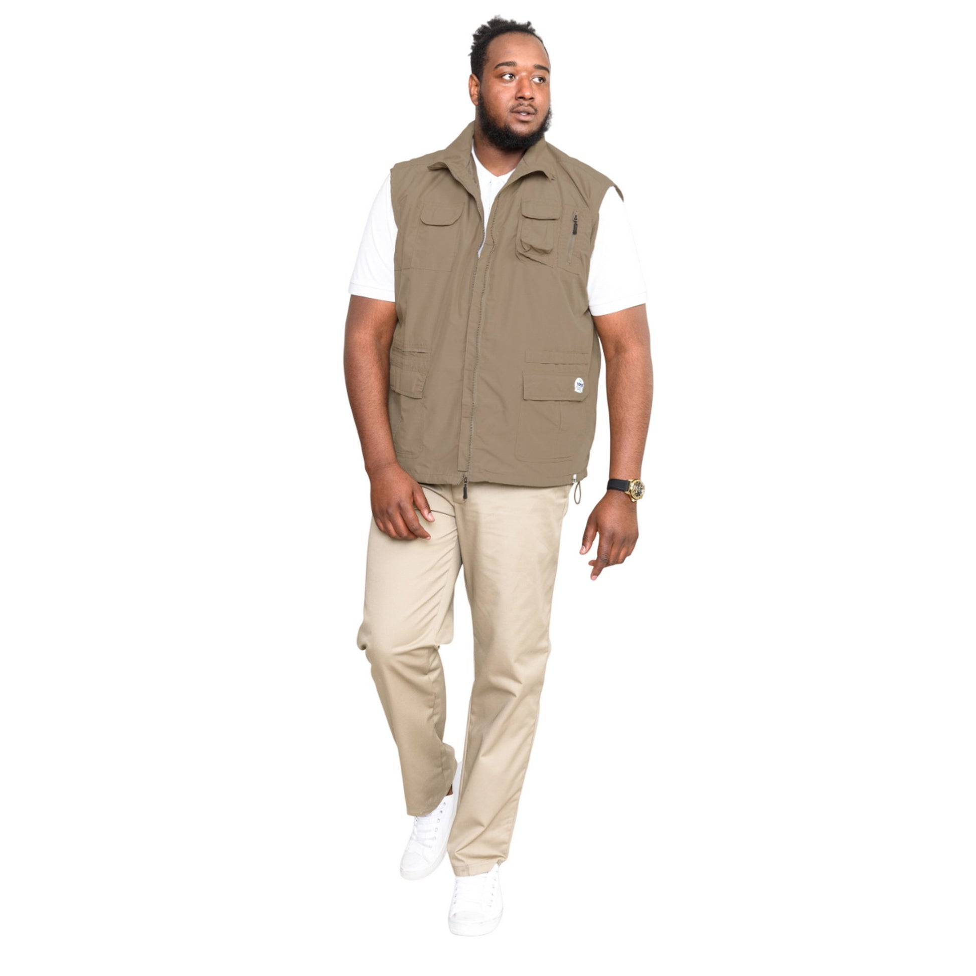 Walnut - Side - Duke Mens D555 Enzo Multi Pocket Kingsize Hunting Waistcoat
