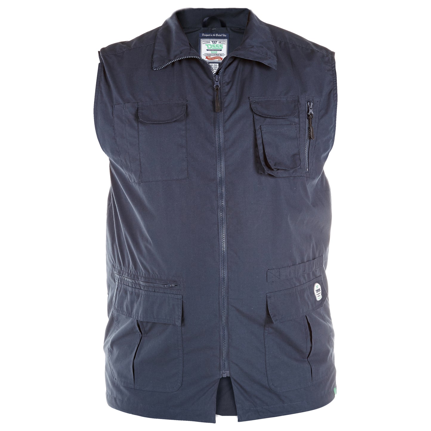 Navy - Front - Duke Mens D555 Enzo Multi Pocket Kingsize Hunting Waistcoat