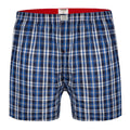 Navy Blue-Red - Back - D555 Mens Plaid Kingsize Woven Boxer Shorts (2 Pairs)