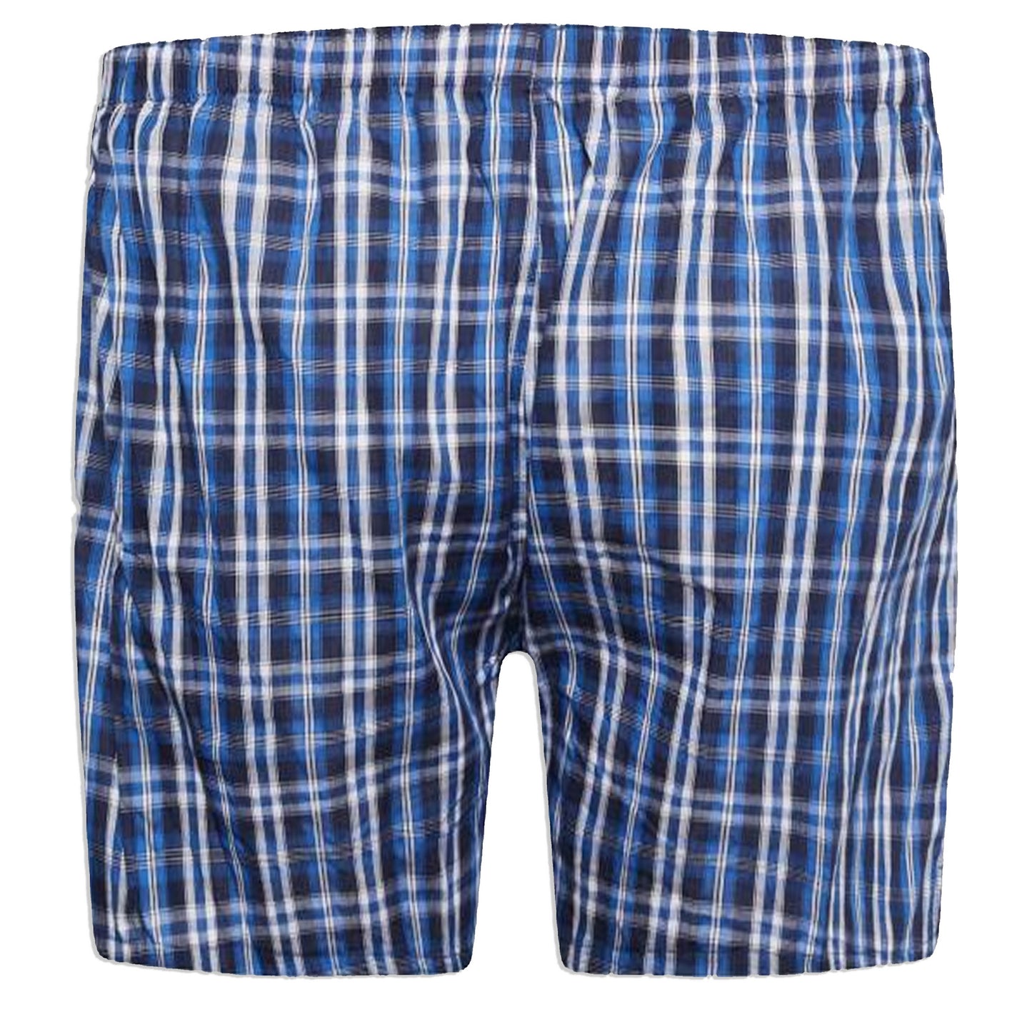 Navy Blue-Red - Side - Duke Mens D555 Plaid Woven Kingsize Boxer Shorts (Pack of 2)