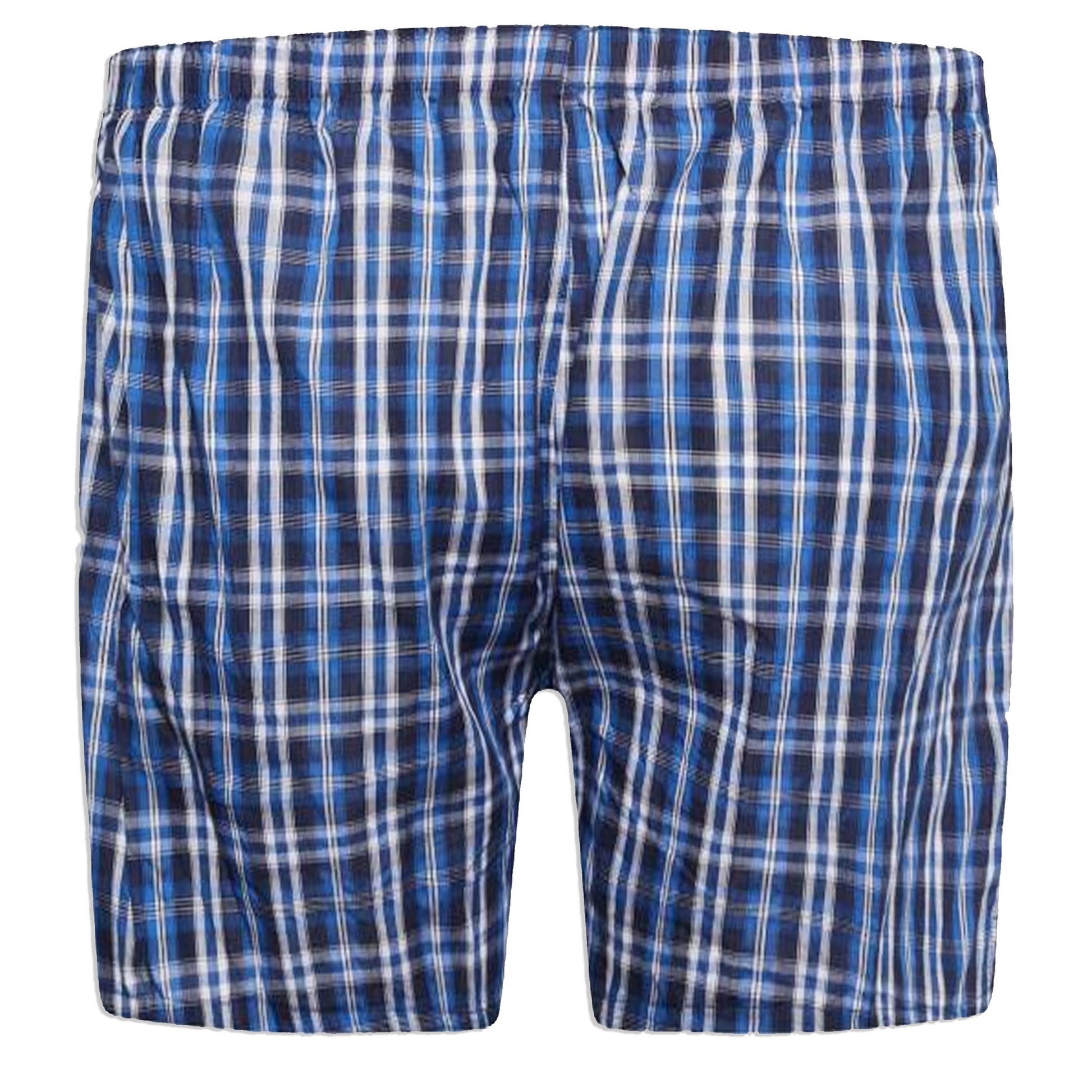 Navy Blue-Red - Side - Duke Mens D555 Plaid Woven Kingsize Boxer Shorts (Pack of 2)