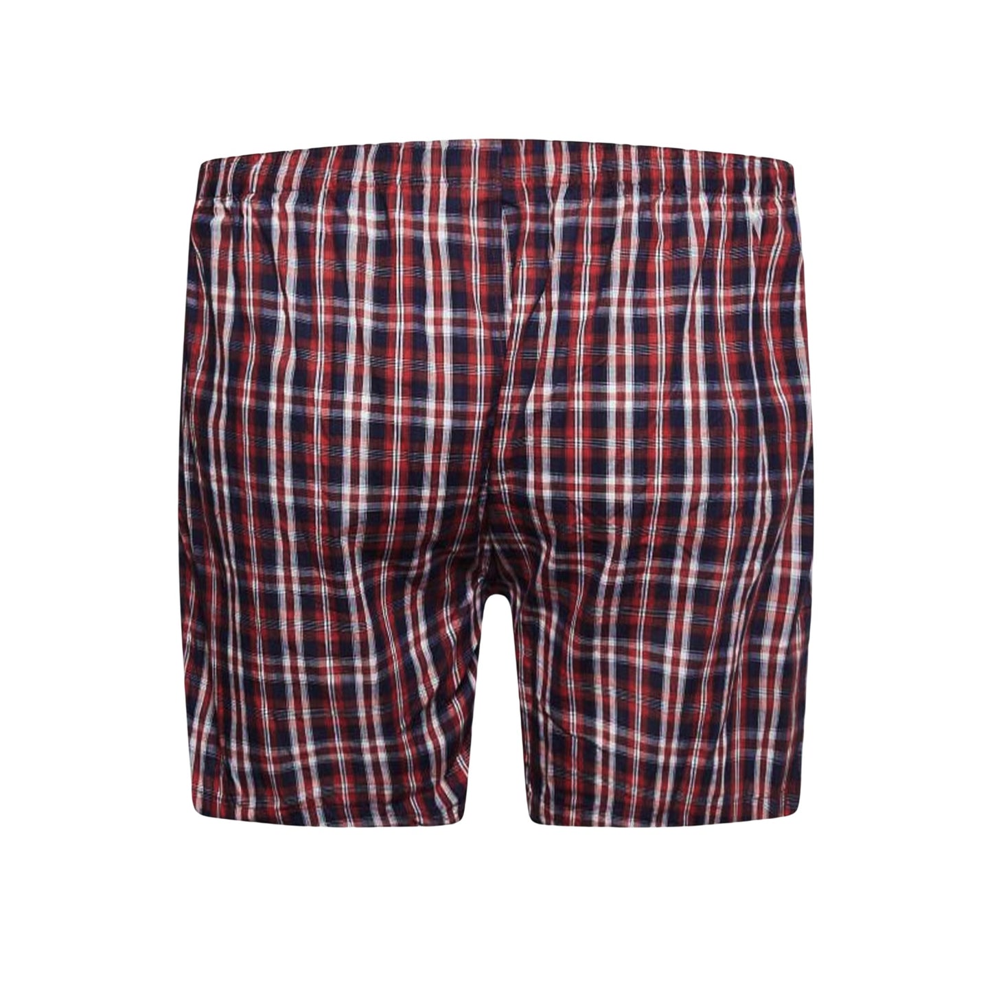 Navy Blue-Red - Pack Shot - Duke Mens D555 Plaid Woven Kingsize Boxer Shorts (Pack of 2)