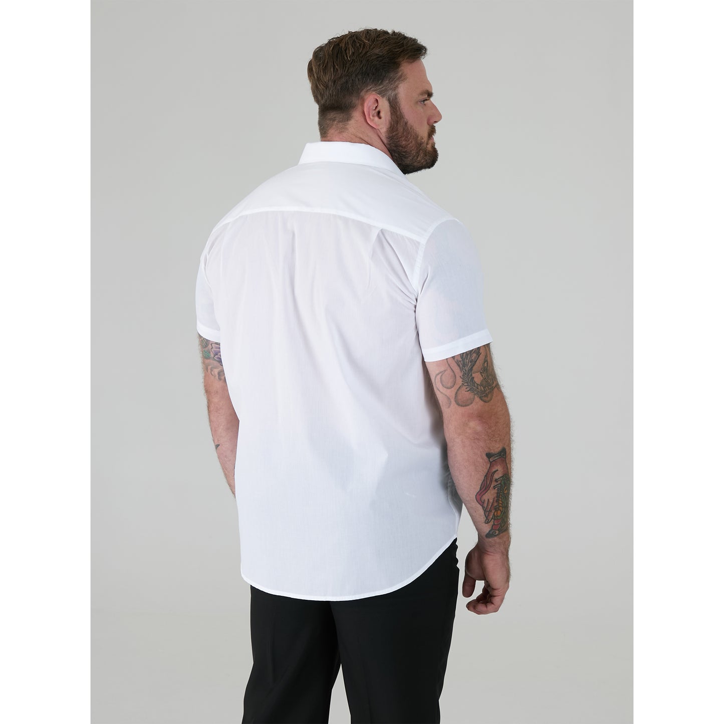 White - Side - Duke Mens D555 Delmar Kingsize Short-Sleeved Shirt