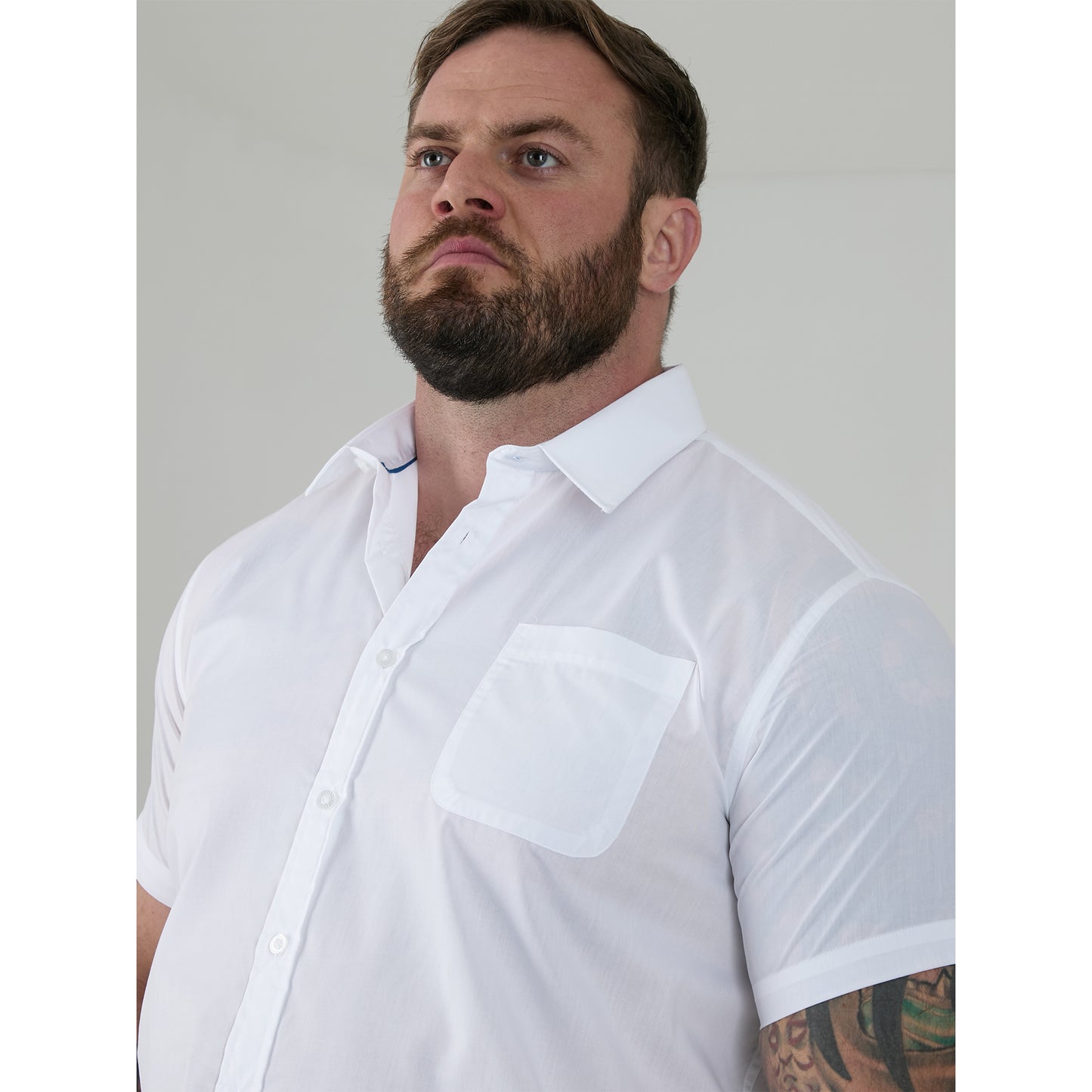 White - Pack Shot - Duke Mens D555 Delmar Kingsize Short-Sleeved Shirt
