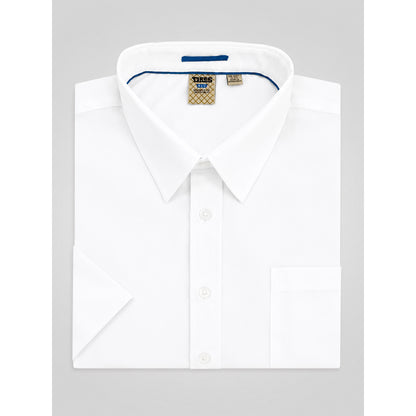 White - Close up - Duke Mens D555 Delmar Kingsize Short-Sleeved Shirt