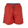 Red - Back - D555 Mens Yarrow Full Length Swim Shorts