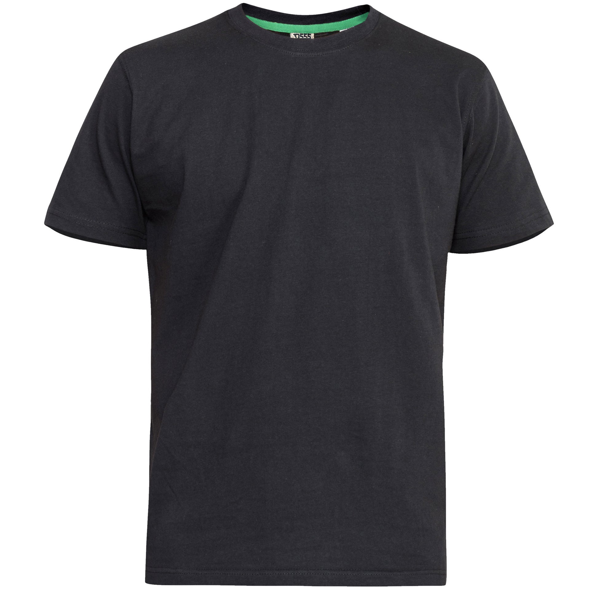 Black-Grey - Side - Duke Mens D555 Fenton Kingsize T-Shirt (Pack Of 2)