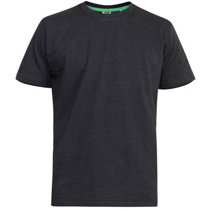 Black-Navy - Side - Duke Mens D555 Fenton Kingsize T-Shirt (Pack Of 2)