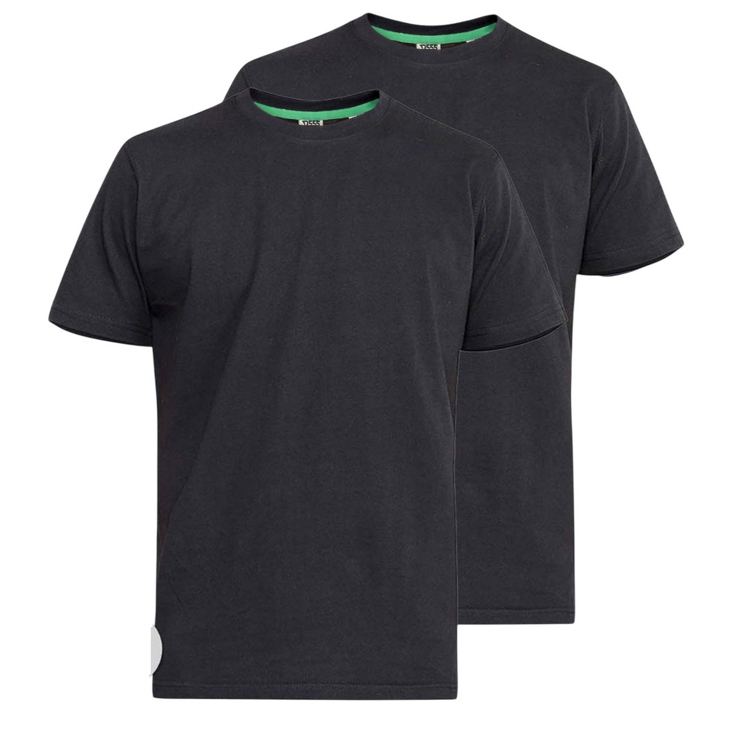 Black - Front - Duke Mens D555 Fenton Kingsize T-Shirt (Pack Of 2)