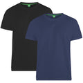 Black-Navy - Front - D555 Mens Fenton Round Neck T-shirts (Pack Of 2)
