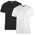 Black-White - Front - D555 Mens Fenton Round Neck T-shirts (Pack Of 2)