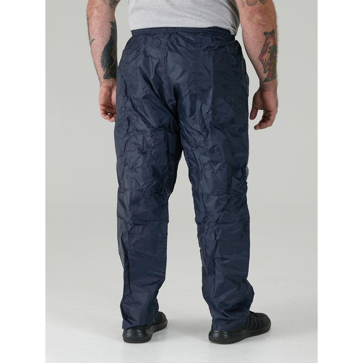 Navy - Side - Duke Mens D555 Elba Packaway Kingsize Over Trousers