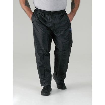 Black - Side - Duke Mens D555 Elba Packaway Kingsize Over Trousers
