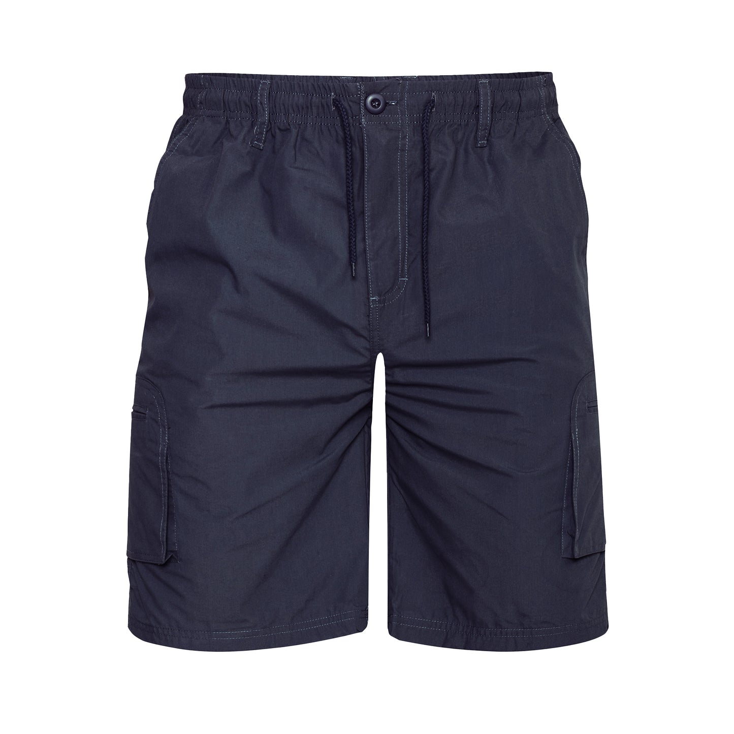 Navy - Front - Duke Mens D555 Nick Elasticated Waist Cargo Shorts