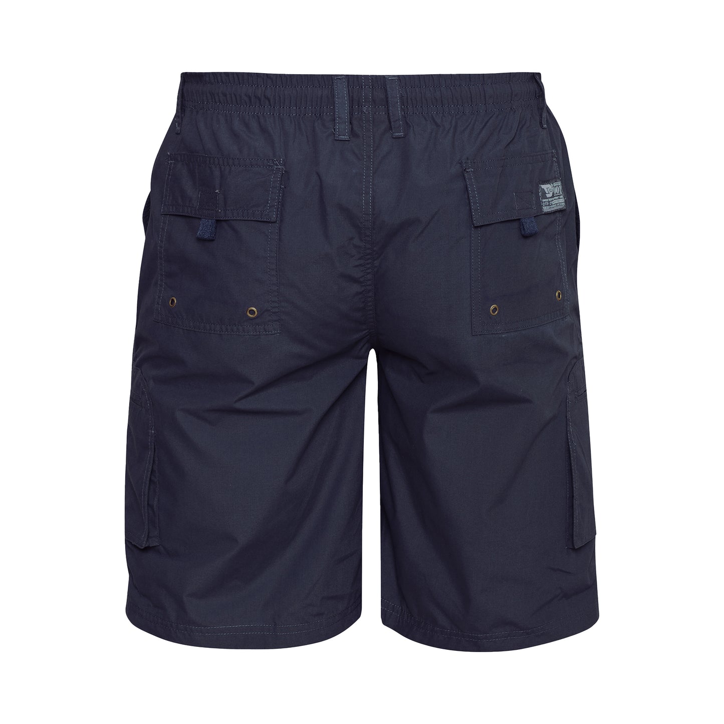 Navy - Back - Duke Mens D555 Nick Elasticated Waist Cargo Shorts