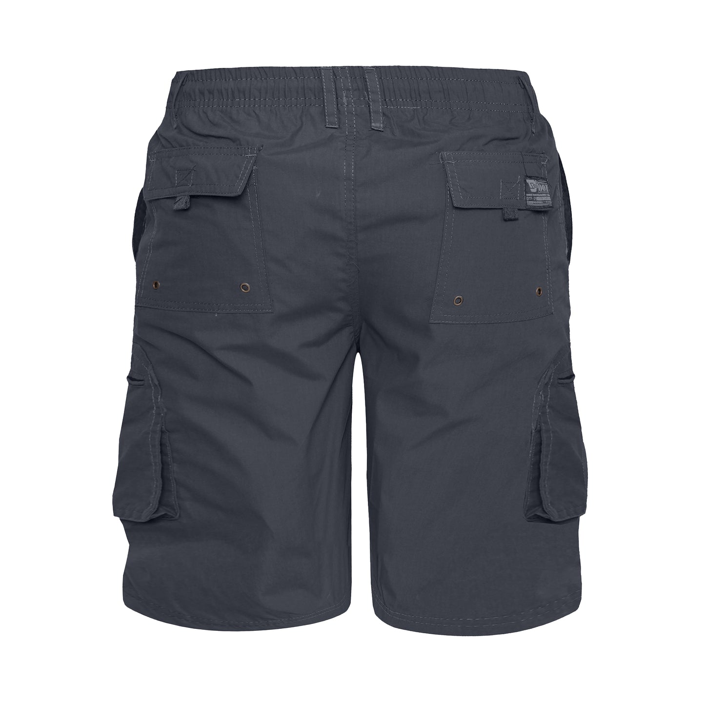 Grey - Back - Duke Mens D555 Nick Elasticated Waist Cargo Shorts
