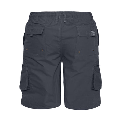 Grey - Back - Duke Mens D555 Nick Elasticated Waist Cargo Shorts
