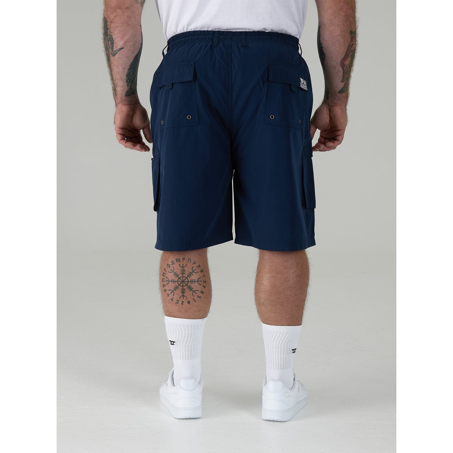 Navy - Lifestyle - Duke Mens D555 Nick Elasticated Waist Cargo Shorts