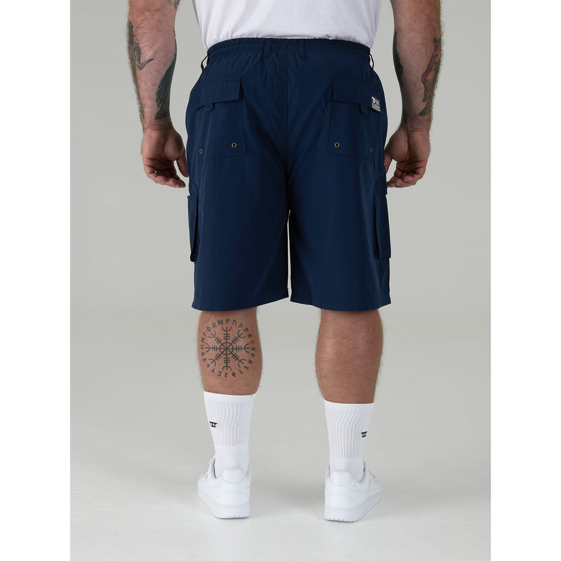 Navy - Lifestyle - Duke Mens D555 Nick Elasticated Waist Cargo Shorts