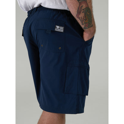 Navy - Close up - Duke Mens D555 Nick Elasticated Waist Cargo Shorts