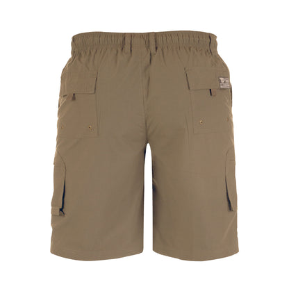 Sand - Back - Duke Mens D555 Nick Elasticated Waist Cargo Shorts