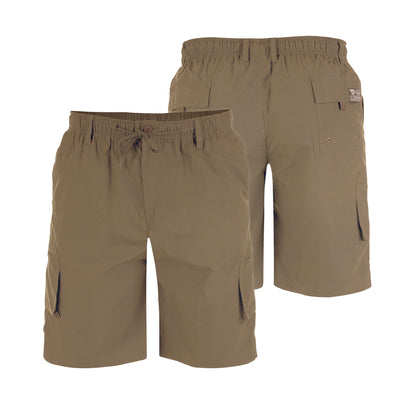Sand - Side - Duke Mens D555 Nick Elasticated Waist Cargo Shorts