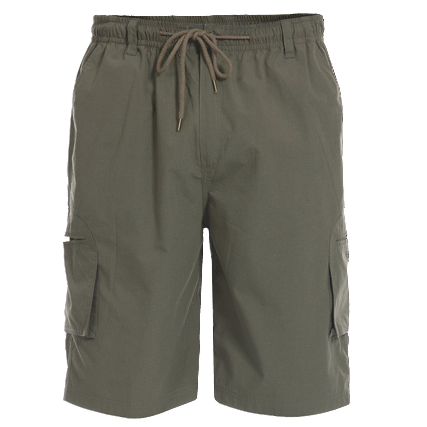 Khaki - Front - Duke Mens D555 Nick Elasticated Waist Cargo Shorts