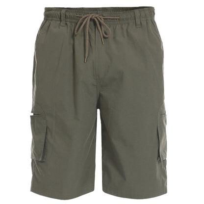 Khaki - Front - Duke Mens D555 Nick Elasticated Waist Cargo Shorts
