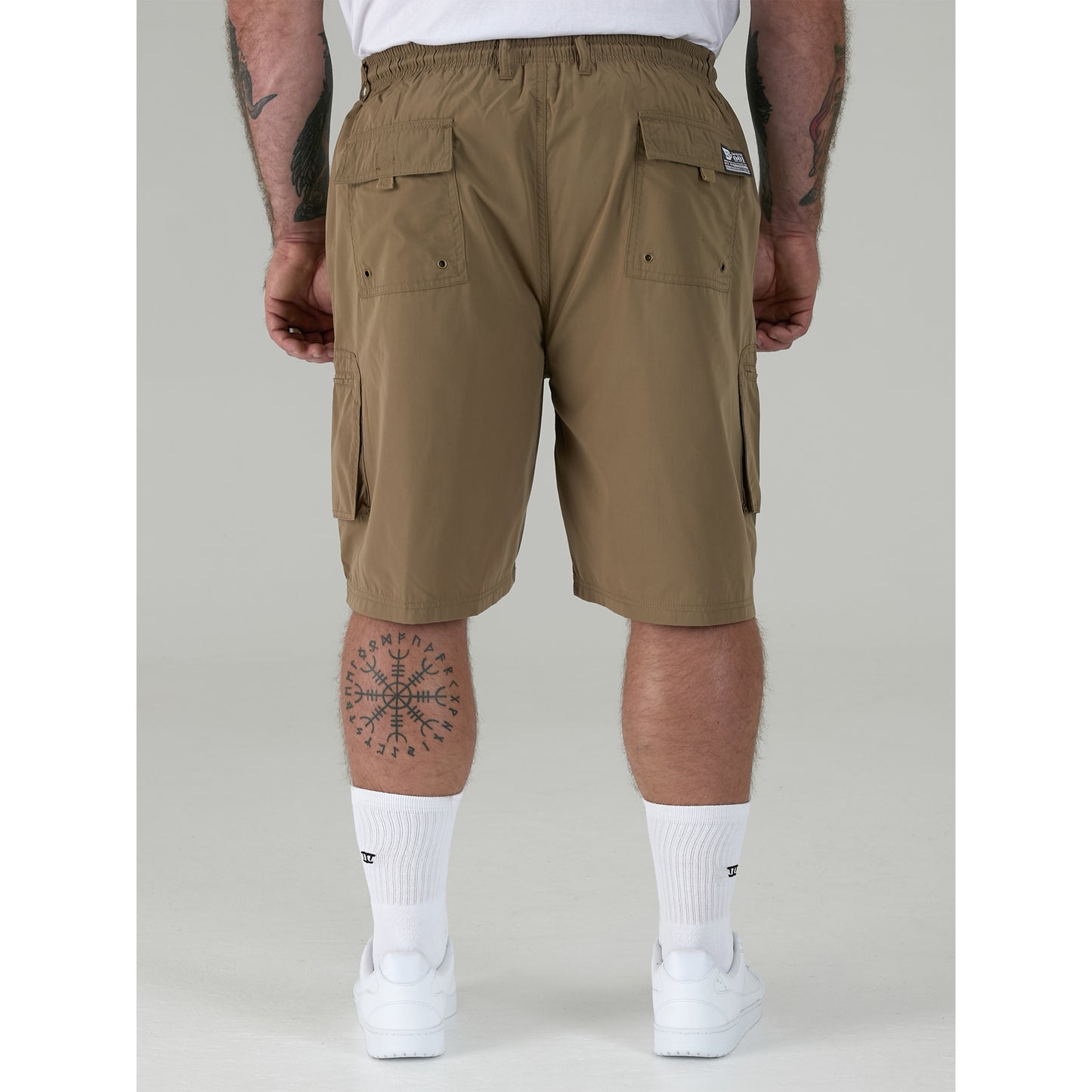 Sand - Pack Shot - Duke Mens D555 Nick Elasticated Waist Cargo Shorts